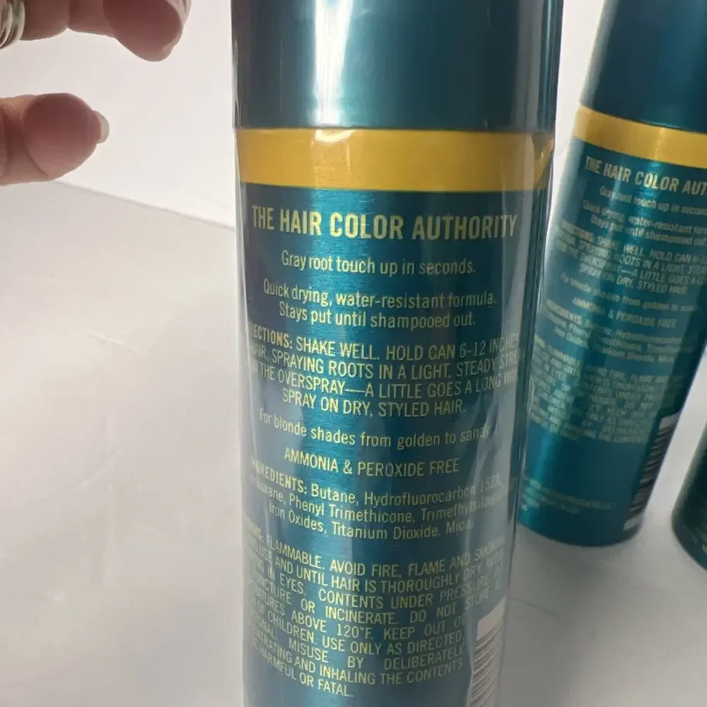3x Rita Hazan Blonde Root Concealer Touch-Up Spray Temporary Gray Coverage 2oz